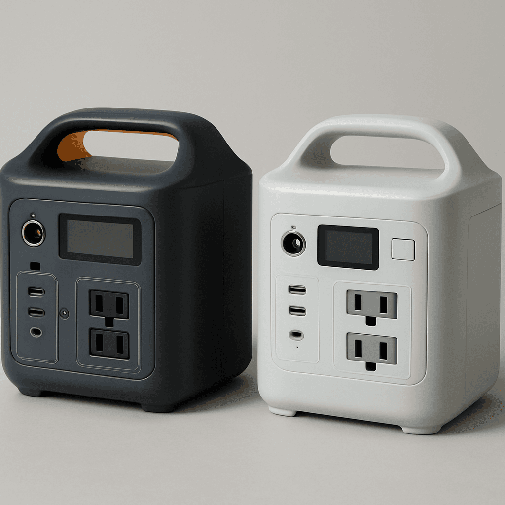 Two portable power stations side by side